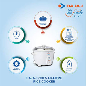 Bajaj RCX 5 1.8-Litre Rice Cooker - Home Decor Lo