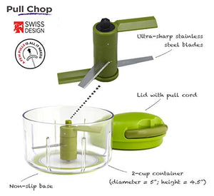 Kuhn Rikon Pull Chop, 2 Cup Food Chopper, Green - Home Decor Lo