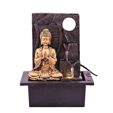 Classique Lord Buddha Blessings Water Fountain (Material : Polyresin, Size : 18(L) x 21(B) x 27(H) cms - Home Decor Lo