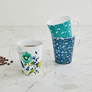 Home Centre Mandarin Floral Print Mugs - Set of 3 - Home Decor Lo