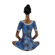 Load image into Gallery viewer, CRAFTAM Yoga Lady Statue - Poly Resin Decorative Statue Figurine Showpiece for Home Décor Table Top Living Room Gift Item (Blue &amp; Golden) - Home Decor Lo