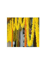 Load image into Gallery viewer, Krisah Artificial Marigold Fluffy Flowers Garland/Genda Phool Ladi-5 FT for Decoration (Yellow, 5) - Home Decor Lo