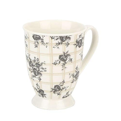 HomeStop IVY Round Floral Printed Coffee Mug - 295 ml (Beige_Free Size) - Home Decor Lo