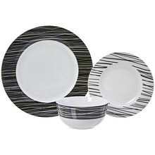 Load image into Gallery viewer, AmazonBasics 18-Piece Kitchen Porcelain Dinnerware Set, Dishes, Bowls, Service for 6, Sketch - Home Decor Lo