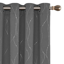 Load image into Gallery viewer, Deconovo Blackout Curtains Grommets with Dots Pattern Thermal Insulated Drapes for Bedroom and Sliding Glass Door 52 x 84 Inch Grey 2 Panels - Home Decor Lo