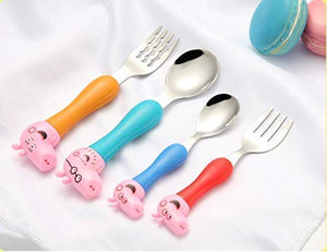 ARADHYA Heavy Quality Games Theme Stainless Steel Baby Feed Spoon and Fork Set - Home Decor Lo