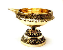 Load image into Gallery viewer, Artshai Designer Brass 2.3 inch Pooja Diya .kuber Brass Oil lamp Diya .Indian Pooja deep Set (12) - Home Decor Lo