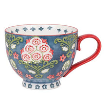 Load image into Gallery viewer, Chumbak Boho Spirit Mug - Green - Tea and Coffee Mug, Ceramic Drinking Cup, Dining and Tableware for Hot Beverages, Breakfast Mugs for Home and Office, Dishwasher and Microwave Safe, 5.9&quot;x4.5&quot;x3.5&quot; - Home Decor Lo