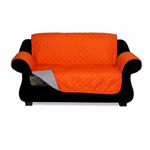 @home by Nilkamal Reversible Microfibre 2 Seater Sofa Cover - 60 GSM, Orange and Grey - Home Decor Lo
