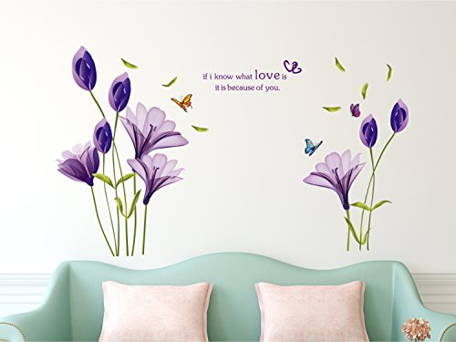Amazon Brand - Solimo Wall Sticker for Living Room (Tulip Twirl, ideal size on wall, 110 cm x 80 cm ),Multicolour - Home Decor Lo