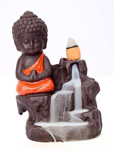 Buddha Smoke Fountain with 10 Smoke Back Flow Scented Cone Incenses - Home Decor Lo
