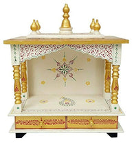 Load image into Gallery viewer, Kamdhenu art and craft Wooden Temple/Home/Pooja Mandir/Mandap (Gold) - Home Decor Lo