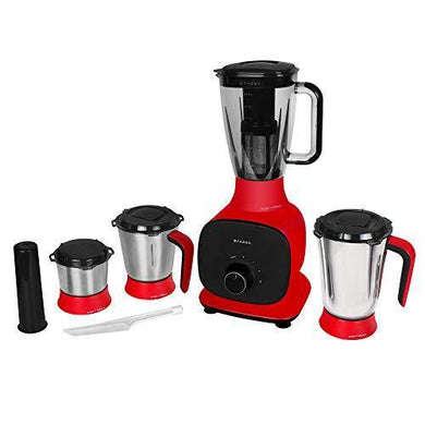 Faber 800W Juicer Mixer Grinder with 3 Stainless Steel Jar+ 1 Fruit Filter (FMG Candy 800 3J+1 Pc), Mystic Red - Home Decor Lo