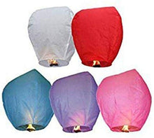 Load image into Gallery viewer, Shop4Alll Colorful Make A Wish High Flying Sky Paper Lantern Hot Air Balloon with Fuel Wax Candle (Multicolour) - Pack of 10 - Home Decor Lo