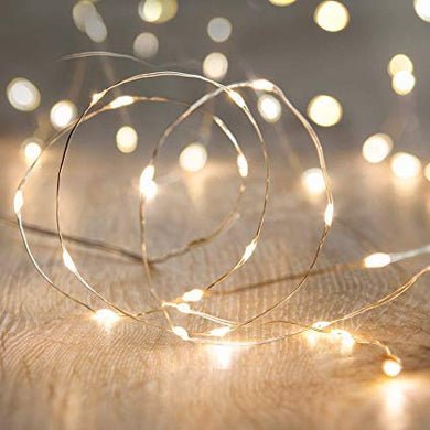 JNS WhOLESALE 3 m Battery Operated Silver 30 LED Decorative Strings Fairy Lights (Light Warm White Yellow) - Home Decor Lo