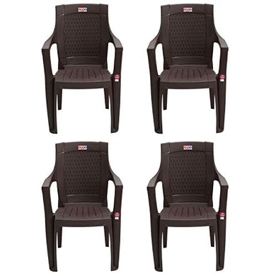 AVRO FURNITURE 7756 Plastic Chair | Set of 4 | Matt and Gloss Pattern | for Dining Room, Bedroom, Kitchen, Living Room | Bearing Capacity up to 150Kg | Strong & Sturdy Structure | 1 Year Guarantee - Home Decor Lo