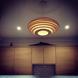 WoodLab Wood Ring Walnut Wood Light Premium Ceiling Hanging Pendant lamp - Home Decor Lo