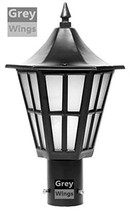 GreyWings Waterproof Outdoor Black Gate/Pillar/Garden Light with LED Bulb (Small, B22) Pack of 2 - Home Decor Lo