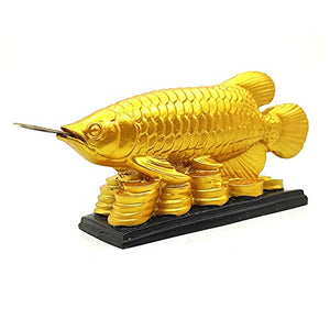 Plusvalue Feng Shui Golden Arowana Fish Strong Wealth Symbol & Protects From Mishaps, Troubles - Home Decor Lo