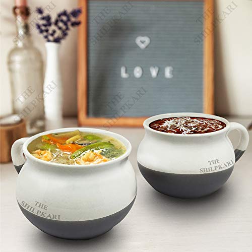 TSK Ceramic Modern Soup Bowl/Soup Cup Set with White Spoons - 350 ml, –  Home Decor Lo