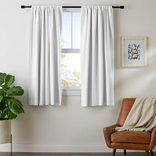 Load image into Gallery viewer, AmazonBasics Room Darkening Blackout Window Curtains (Pack of 2) with Tie Backs - 245 GSM - (5.25 ft) - White - Home Decor Lo