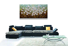 Load image into Gallery viewer, Asdam Art 100% Hand Painted 3D Paintings On Canvas Ready to Hang White Daisy Flower Oil Paintings Abstract Landscape Artwork Wall Art for Living Room Bedroom (24X48 inch) - Home Decor Lo