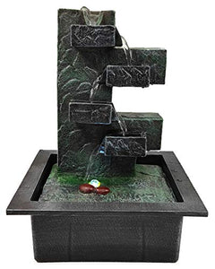Modstyle Stone Beautiful 4-Step Indoor Table Top Water Fountain Show Piece for Home for Drawing/Living Room Waterfall Decorative Item with Mini Motor Pump (ITN- 75061) - Home Decor Lo