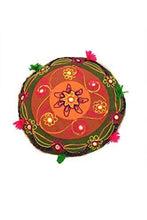 Load image into Gallery viewer, Florishkart Rang Barse Bamboo Rohi Rajasthani Single Handmade Patchwork Cotton Mudda/Ottoman/Stool/Pouffe (25 X 25 X 40 Inches , Multicolour) - Home Decor Lo