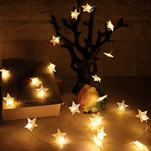 AtneP 20 Star Shape String Lights for Home Decoration Party Festival Diwali Christmas (Warm White Color) - Home Decor Lo