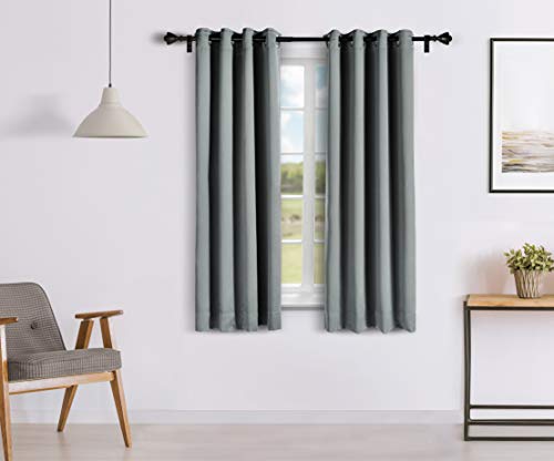 Amazon Brand - Solimo Room Darkening Blackout Window Curtain, 5 Feet (Grey) - Home Decor Lo