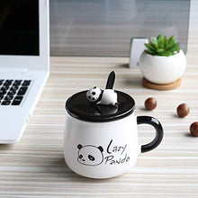 Load image into Gallery viewer, Satyam Kraft Lazy Panda Ceramic Mug with Lid and Spoon - 1 Piece, Random Design, 300 ml - Home Decor Lo