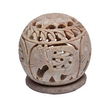 Load image into Gallery viewer, Soapstone Dhoop Batti Ethnic Marble Stand Cum lobhan Box Duggal dhoop sambrani Cup Holder Stand/Candle Stand/Tea Light Holder - Home Decor Lo
