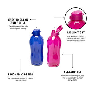 Tupperware Aquasafe Eco Plastic Bottle, 2L, Set of 2, Purple - Home Decor Lo