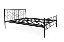 Load image into Gallery viewer, FurnitureKraft Lisbon Queen Size Metal Bed (Mild Steel - Black) - Home Decor Lo