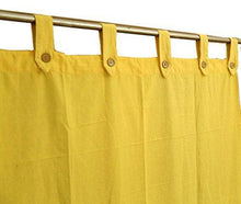 Load image into Gallery viewer, RAKSHA Cotton Loop Window Curtain (2 Pieces Combo) -5 ft, Plain Yellow - Home Decor Lo