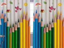 Load image into Gallery viewer, GOOD LUCK TEXTILE Digital 3D Printed Curtains for Window (5Feet, Multicolour) - Pencil Design 2 Piece for Living, Bed, Teenage &amp; Kids Room - Premium &amp; Modern, Eyelet Polyester Curtain for Home - Home Decor Lo