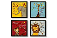 Load image into Gallery viewer, SAF Set of 4 Animal Design Motivational UV Coated Home Decorative Gift Item Framed Painting 19 inch X 19 inch - Home Decor Lo