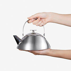 Teabox Bevel Stainless Steel Capsulated Base Tea Kettle with Infuser (Medium, 1L) - Home Decor Lo