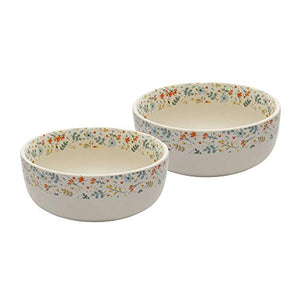 Miah Decor Stoneware Md-263 Handcrafted Spring Serving Bowls, Set of 2, Multicolor-Color - Home Decor Lo