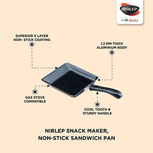 Nirlep by Bajaj Electricals 3-Piece Non-Stick Breakfast Gift Set (Multi Snack Maker 2.2 mm, Sandwich Griller 2 mm & Sandwich Pan 1.2 mm) - Home Decor Lo