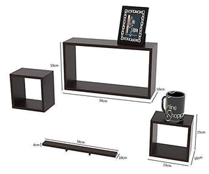 Onlineshoppee Rafuf Floating Wall Shelf with 4 Shelves (Brown) - Home Decor Lo