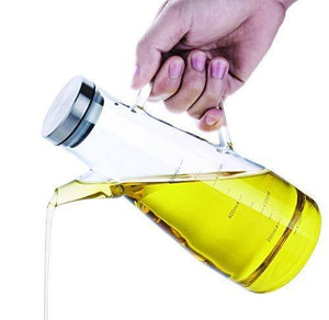 Femora Borosilicate Glass Oil Bottle with Handle, 650Ml, Clear - Home Decor Lo