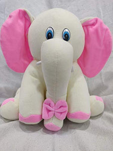 EAGLEHUNT® White Pink Baby Elephant Soft Toy Kids Boys/Girls - Home Decor Lo