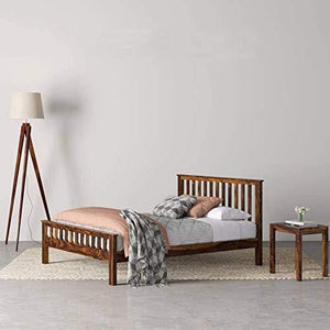 Craftatoz Sheesham Wood King Size Bed Without Storage for Bedroom (Walnut Finish) - Home Decor Lo