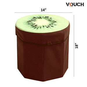 VOUCH Fabric Stool for Living Room/Coffee Table/Stool with Storage, Kiwi - Home Decor Lo