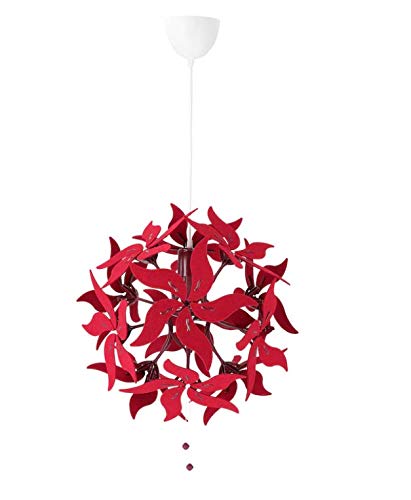 IKEA RAMSELE Pendant lamp, Flower, Dark red, 43 cm (17