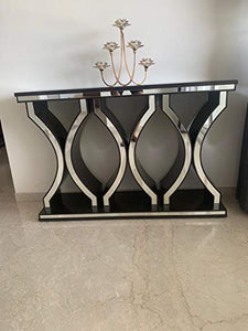 Venetian Image Unique Modern Wood Mirror Finish with Vibrant Design Console Table