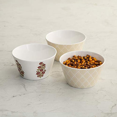 Home Centre Mandarin Printed Curry Bowl - Set of 3 - Home Decor Lo
