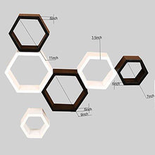 Load image into Gallery viewer, Furniture Cafe Hexagon Shape Set of 6 Floating Wall Shelves/Wall Shelf and Racks/Book Shelf for Living Room (Black/White) - Home Decor Lo