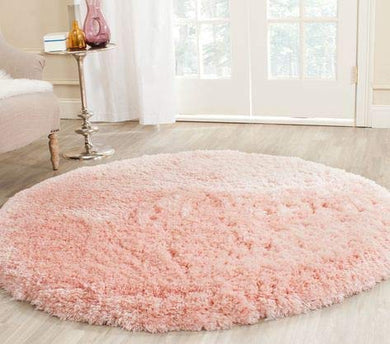 Be Wild Polyester Anti Slip Shaggy Fluffy Fur Rugs and Carpet for Living Room, Bedroom (A02, 2X2 FEET Round) - Home Decor Lo